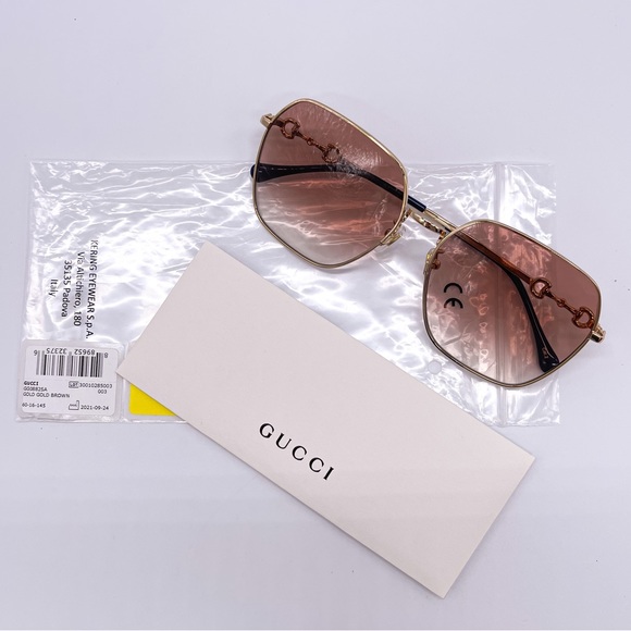 NEW GUCCI GG0882SA 003 NEW GUCCI OVERSIZED ROUNDED SQUARE SUNGLASSES GG0882S - Picture 13 of 14